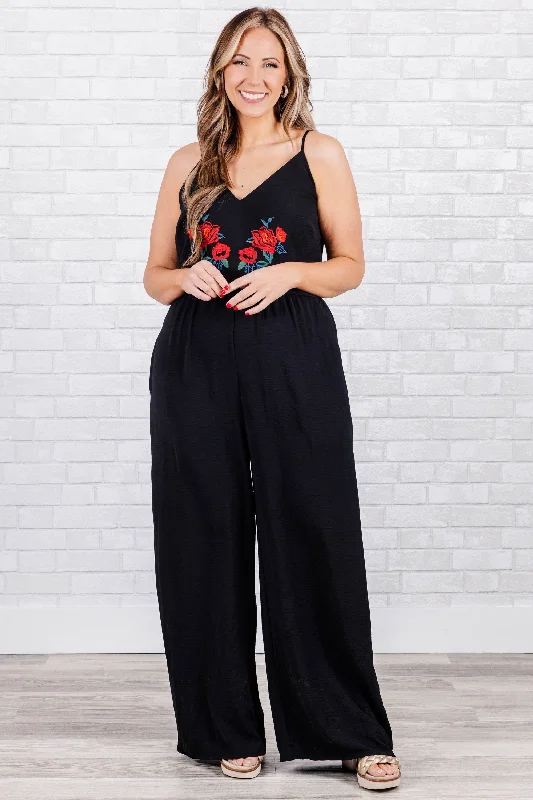 women's jumpsuits with cinched waistsBe Kind Jumpsuit, Black