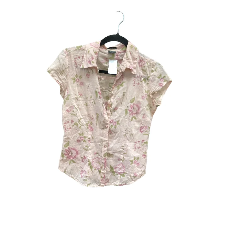 women's T-shirts with cold-shoulder cutsFloral Print Top Short Sleeve Cmf, Size M