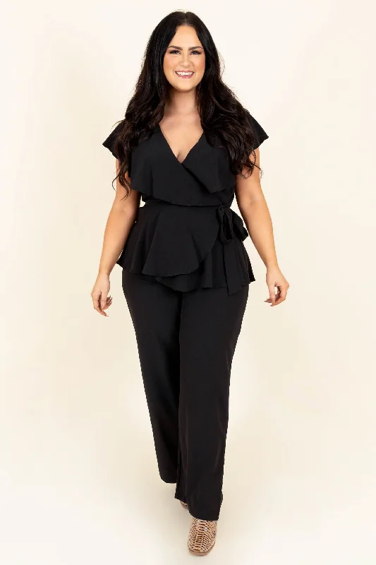 women's jumpsuits for apple-shaped bodiesNext Level Jumpsuit, Black