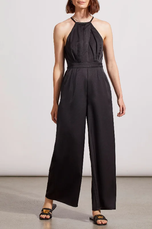 women's jumpsuits with high necksTribal Halter Neck Jumpsuit - Black