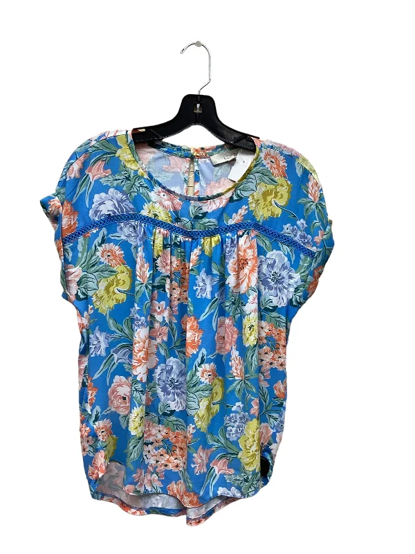 women's T-shirts with vintage stylesFloral Print Top Short Sleeve Loft, Size S