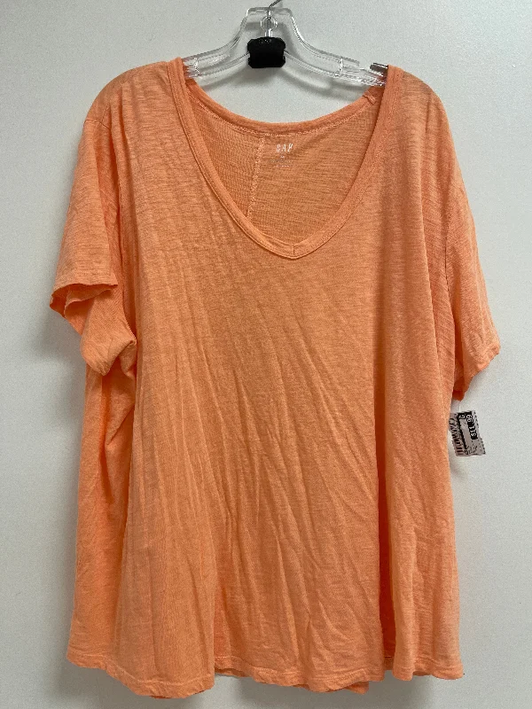 women's T-shirts with sheer sleevesOrange Top Short Sleeve Gap, Size 2x