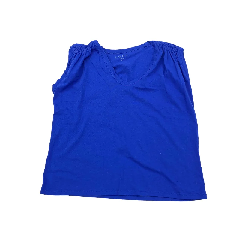 women's T-shirts with wrinkle-resistant materialBLUE TOP SS by LOFT Size:M