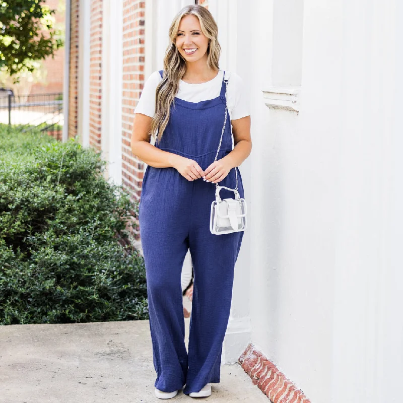 women's jumpsuits with flutter sleevesVision To Creation Jumpsuit, Navy