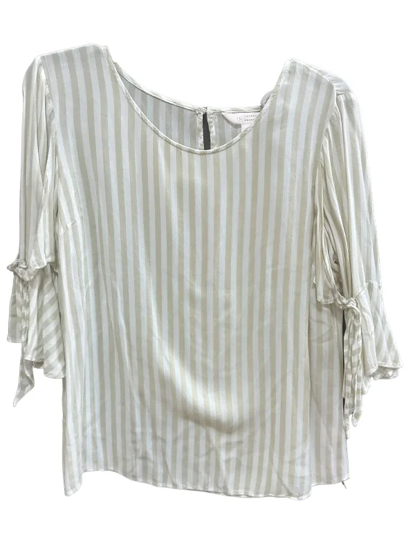 women's T-shirts with floral printsStriped Pattern Top Short Sleeve Lc Lauren Conrad, Size M