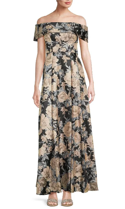 women's tall dressesAlex Evenings 8157026 - Off Shoulder Floral Evening Dress