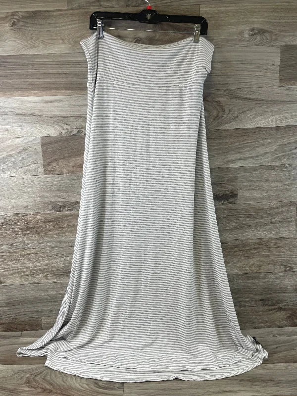 women's solid-color skirtsSkirt Maxi By Lularoe In Grey & White, Size: Xl