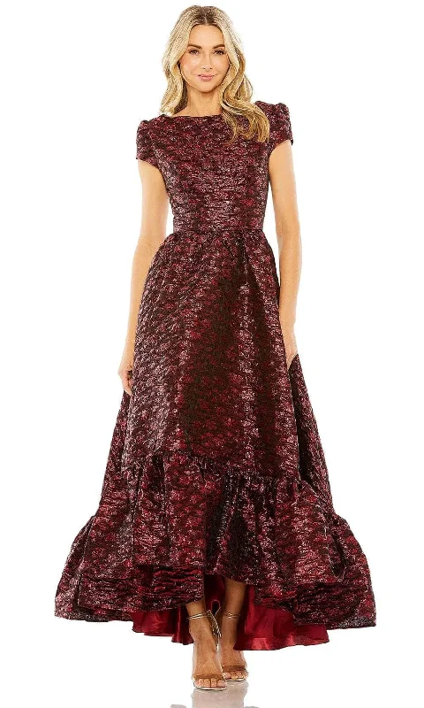 women's ruffle dressesMac Duggal 68623 - Bateau Tiered Evening Dress