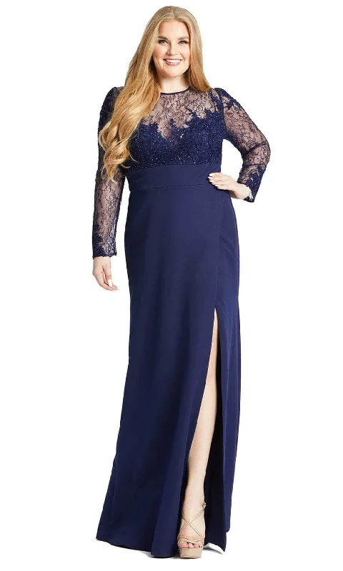 women's club dressesMac Duggal 49173F - Illusion Long Sleeve Evening Dress