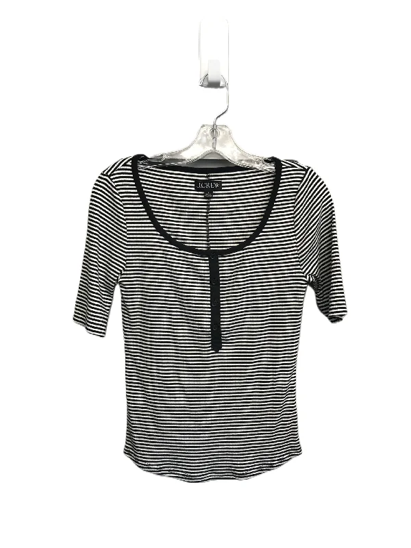 women's T-shirts for yoga sessionsBlack & White Top Short Sleeve Basic By J. Crew, Size: S