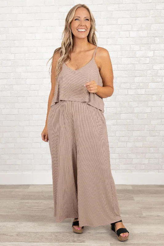 women's jumpsuits for loungingFinding My Peace Jumpsuit, Ash Mocha