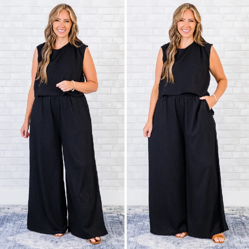 women's jumpsuits with bell sleevesAll My Secrets Jumpsuit, Black