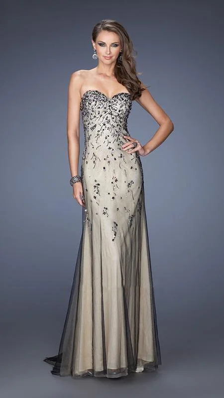 women's cocktail dressesLa Femme Gigi - Embellished Sweetheart Sheath Evening Dress 20080