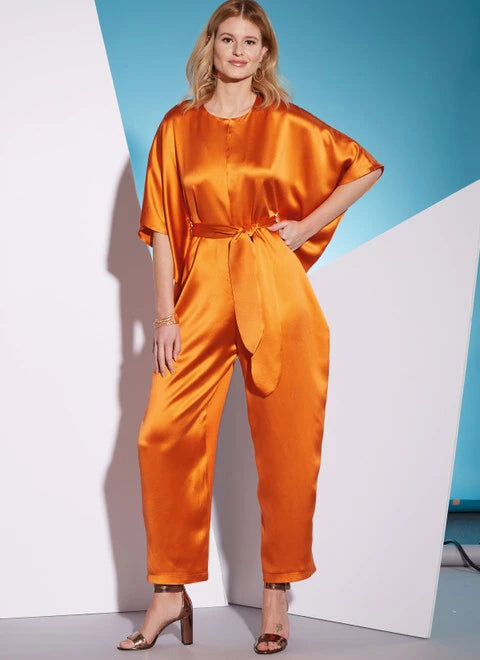 women's jumpsuits with flutter sleevesMcCalls Romper, Jumpsuit and Sash M8314