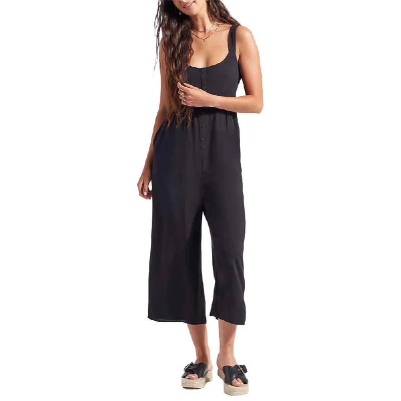 women's jumpsuits with Peter Pan collarsTribal Jumpsuit With Adjustable Straps - Black