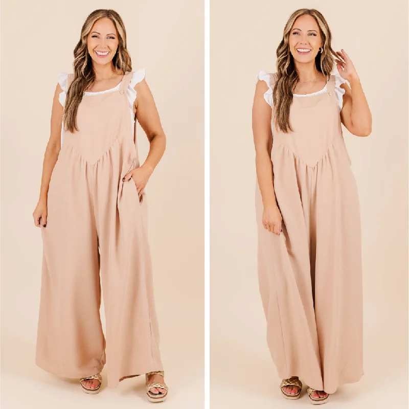 women's jumpsuits for plus-size figuresOnly Clear Skies Jumpsuit, Taupe