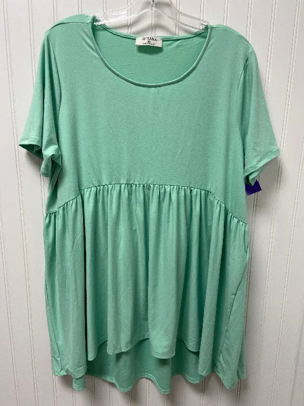 colorful women's T-shirtsGreen Tunic Short Sleeve Zenana Outfitters, Size 2x