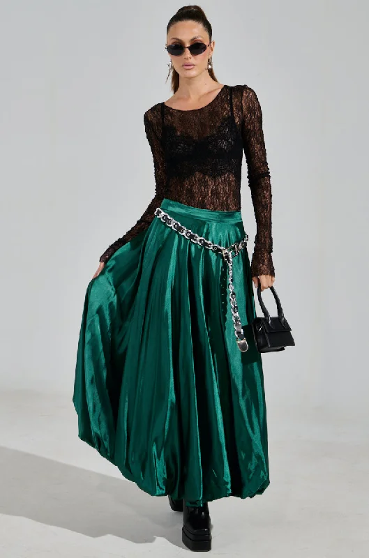 women's button-down high-slit skirts for weddingsGLOWING MAXI BUBBLE SKIRT