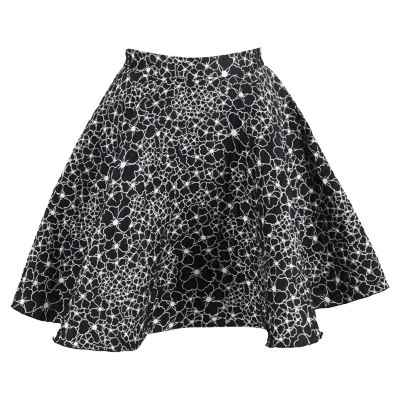 women's floral skirtsGiambattista Valli Printed Flared Skirt in Black Polyester