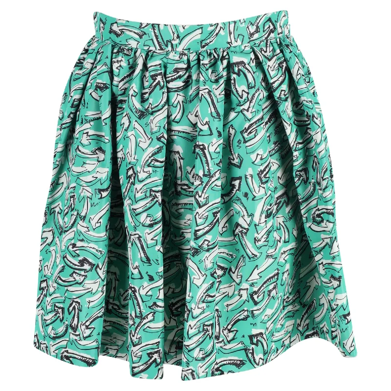 women's elegant skater skirtsMiu Miu Arrow Printed Mini Circle Skirt in Multicolor Nylon