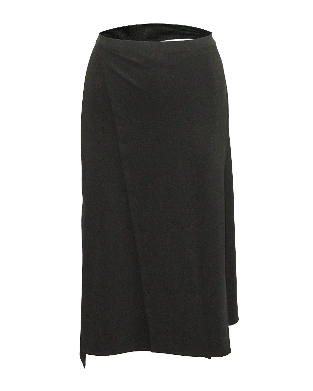 women's button-down skirtsHelmut Lang Staggered Seam Skirt In Black Viscose