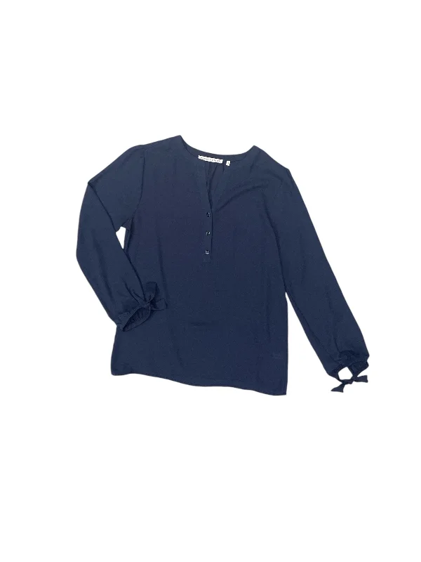 women's long sleeve tops with round necksTop Long Sleeve By Violet And Claire In Navy, Size: S