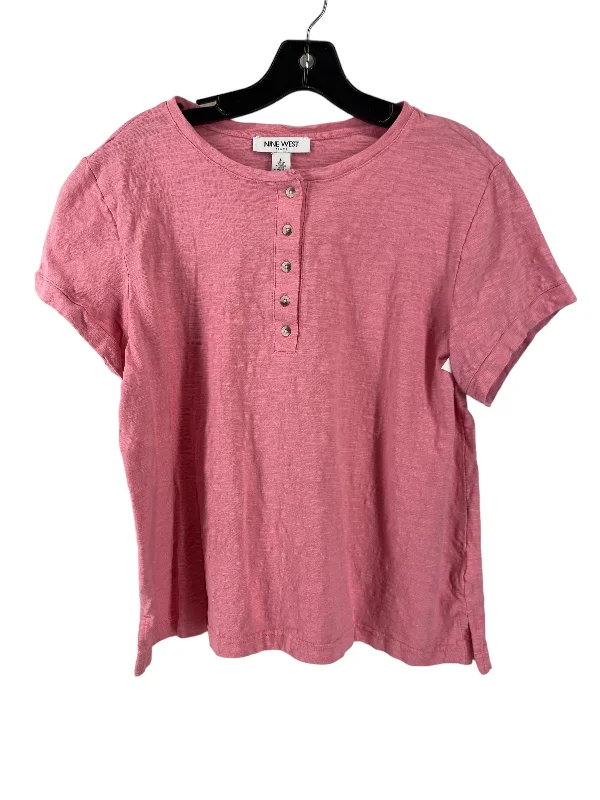 elegant women's T-shirtsPink Top Short Sleeve Nine West, Size L