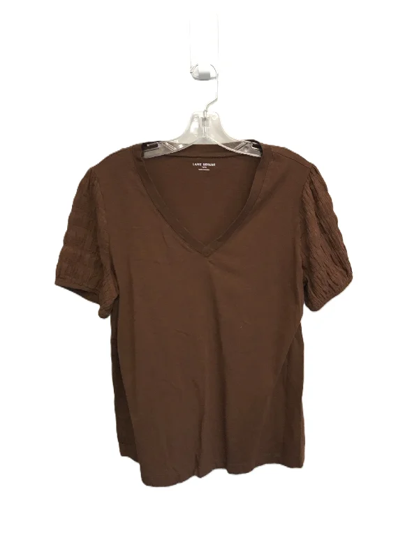 women's T-shirts with pocket accentsBrown Top Short Sleeve By Lane Bryant, Size: Xl