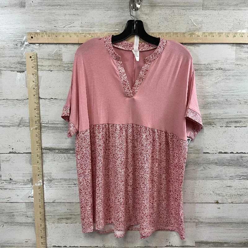 women's T-shirts with oversized fitsPink Top Short Sleeve Honeyme, Size L