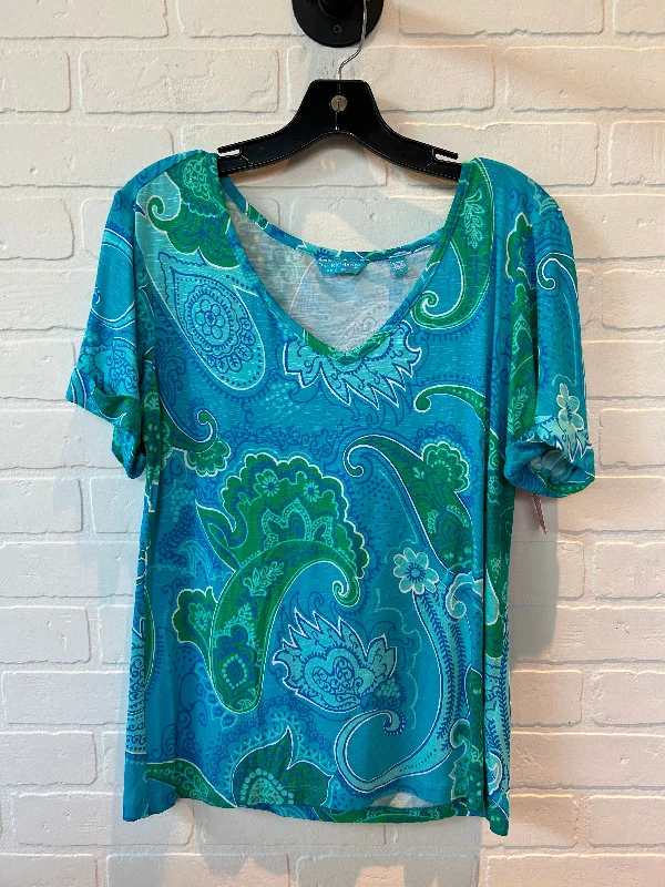 women's T-shirts with sleeveless optionsBlue & Green Top Short Sleeve Tory Richard, Size S