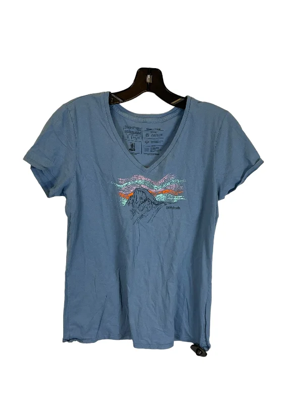 women's T-shirts with turtlenecksBlue Top Short Sleeve Designer Patagonia, Size S