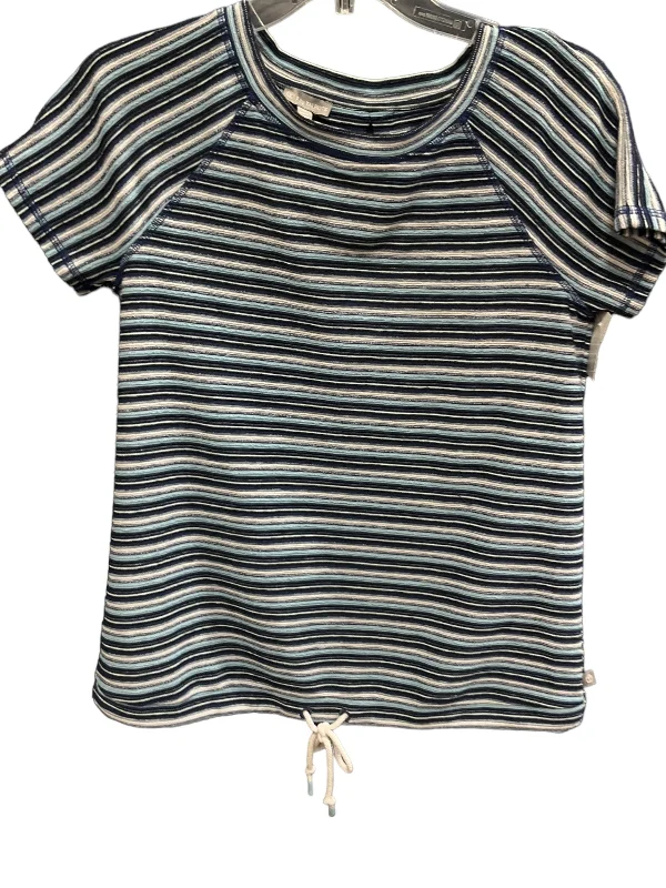 women's T-shirts with sequin embellishmentsStriped Pattern Top Short Sleeve Talbots, Size Xs