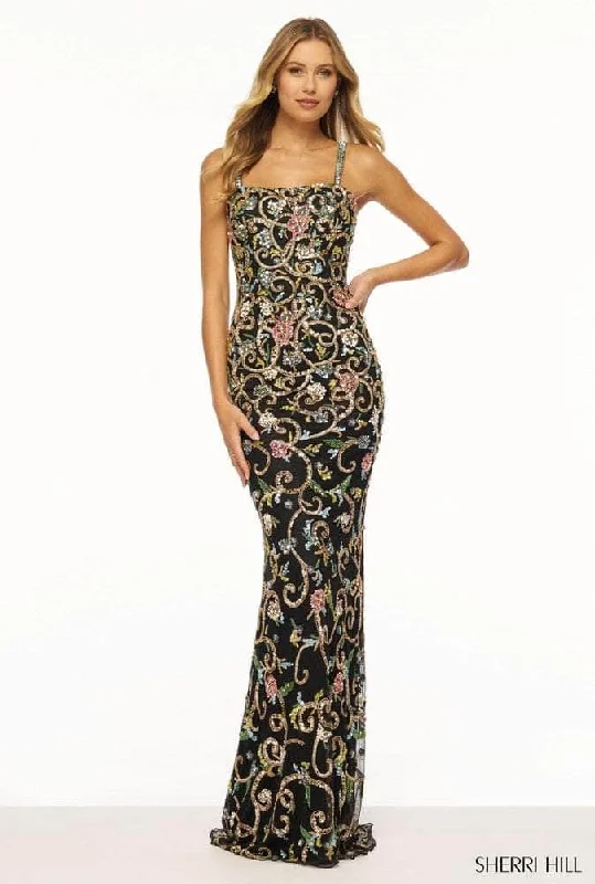 women's stylish dressesSherri Hill 56202 - Beaded Straps Fitted Evening Gown