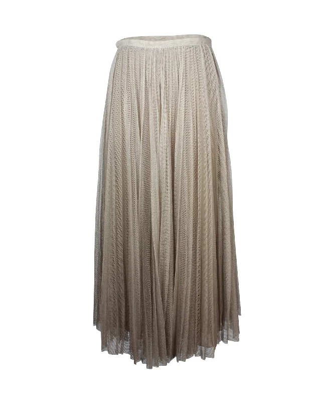 women's mini skirtsDior Pleated Gradient Maxi Skirt in Beige Silk & Tulle