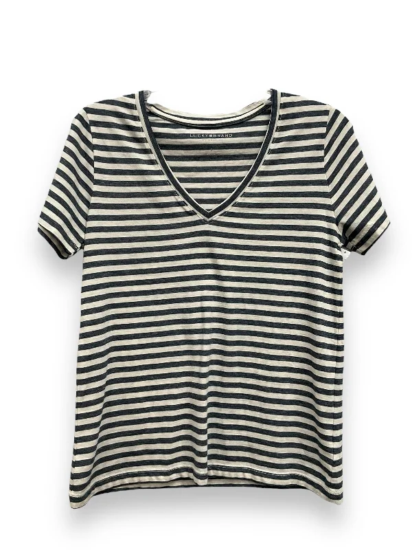 women's T-shirts with oversized fitsStriped Pattern Top Short Sleeve Lucky Brand, Size S