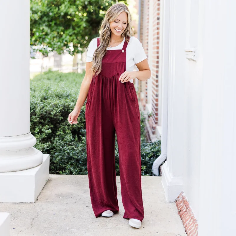 women's jumpsuits for casual gatheringsGot To Laugh Jumpsuit, Wine