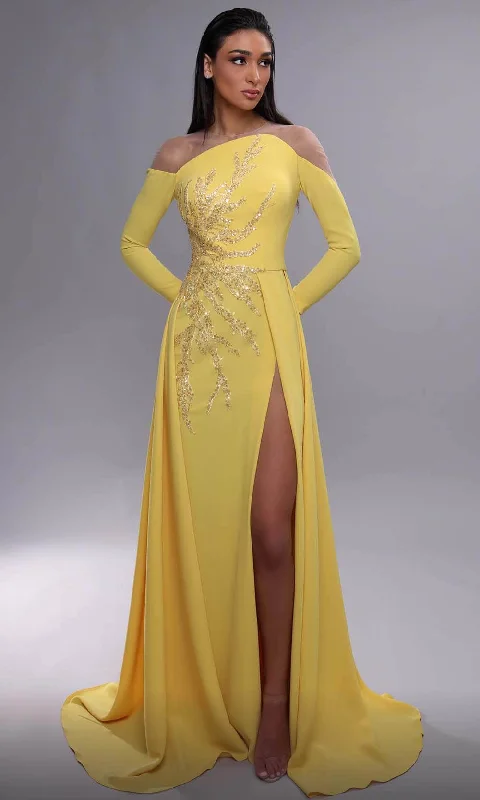 women's everyday dressesMNM Couture K4089 - Beaded Long Sleeve Evening Dress