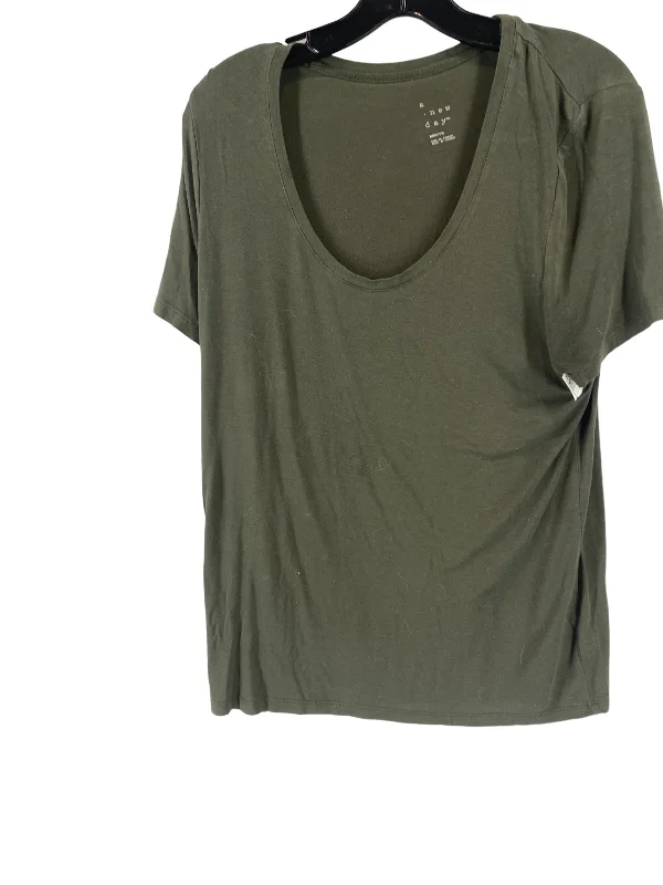 women's T-shirts with sheer sleevesGreen Top Short Sleeve Basic A New Day, Size M