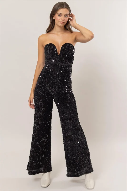 women's dressy jumpsuitsLeila Strapless Jumpsuit