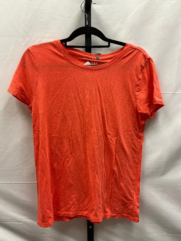 colorful women's T-shirtsOrange Top Short Sleeve Basic Gap, Size L