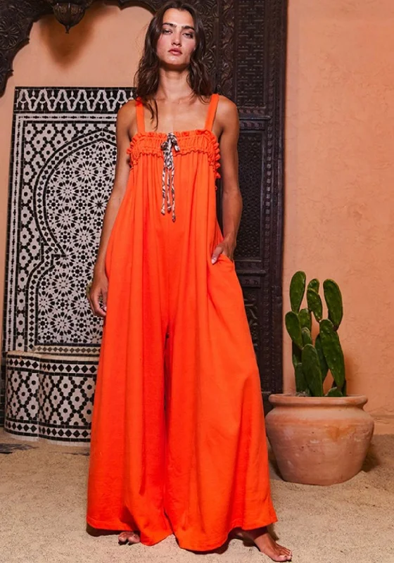 women's jumpsuits for bohemian chicChanging Seasons Jumpsuit - Orange