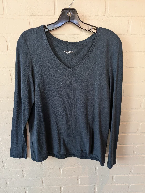 women's long sleeve tops made of woolTop Long Sleeve Basic By Max Studio In Blue, Size: M