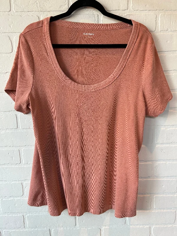 women's T-shirts for runningOrange Top Short Sleeve Basic Old Navy, Size Xxl