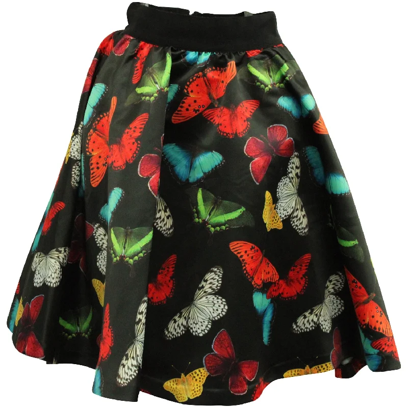 women's silk skirtsAlice + Olivia Butterfly Print Skirt in Multicolor Polyester