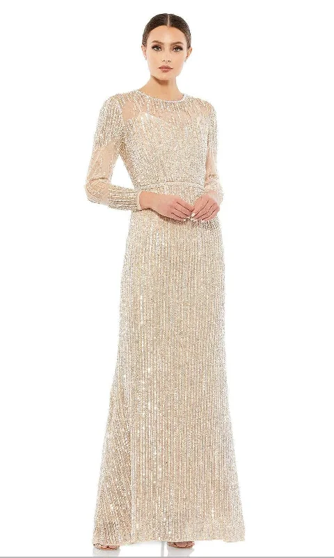 women's vintage dressesMac Duggal - 93629 Sequin Embellished Long Sleeve Evening Gown