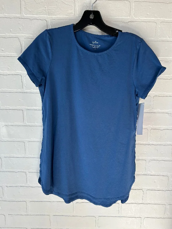 women's T-shirts with wrinkle-resistant materialBlue Top Short Sleeve Basic J. Jill, Size Xs