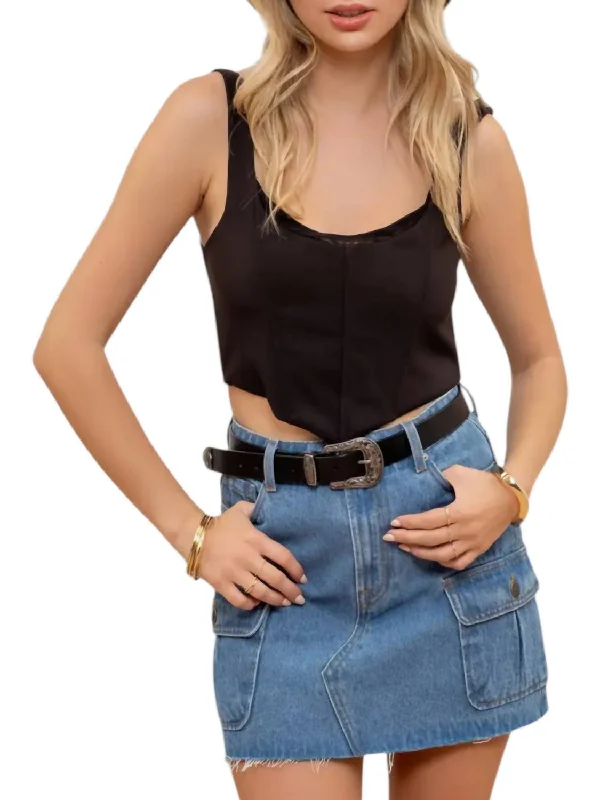 women's travel-friendly cocktail skirtsCargo Denim Mini Skirt