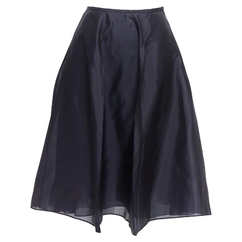 women's cocktail skirtsGiorgio Armani Silk Inverted Pleats A-Line Flared Skirt