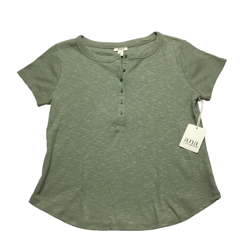 women's T-shirts with slogansGreen Top Short Sleeve Ana, Size M