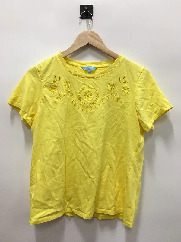 women's T-shirts for springYellow Top Short Sleeve Basic Draper James, Size M